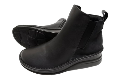 【インコルジェ 7128 ブラックコンビ】バイカラーショートブーツ