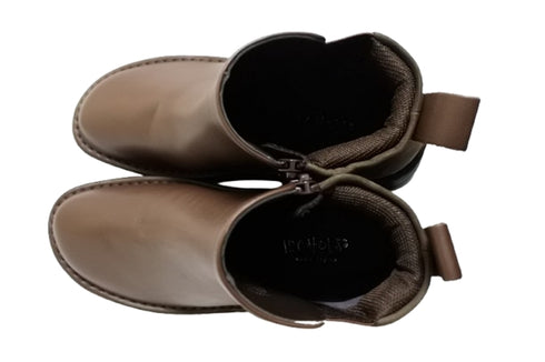 【インコルジェ 7128 ダークブラウンコンビ】バイカラーショートブーツ