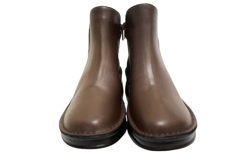 【インコルジェ 7128 ダークブラウンコンビ】バイカラーショートブーツ