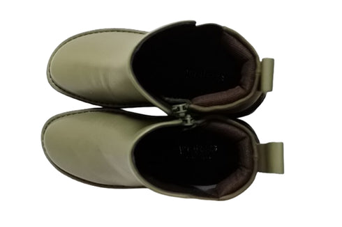 【インコルジェ 7128 モスグリーンコンビ】バイカラーショートブーツ