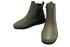 【インコルジェ 7128 モスグリーンコンビ】バイカラーショートブーツ