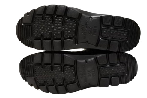 【TODAY'S 7280 ブラック】ゴムひもレザースニーカー メンズ