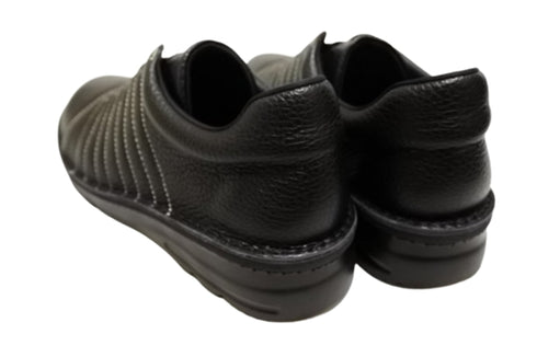 【TODAY'S 7280 ブラック】ゴムひもレザースニーカー メンズ