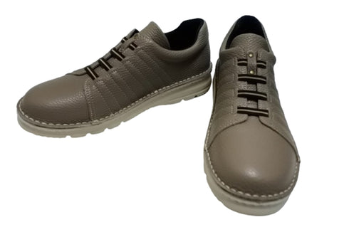 【TODAY'S 7280 グレー】ゴムひもレザースニーカー レディース