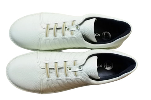 【TODAY'S 7280 アイボリー】ゴムひもレザースニーカー メンズ