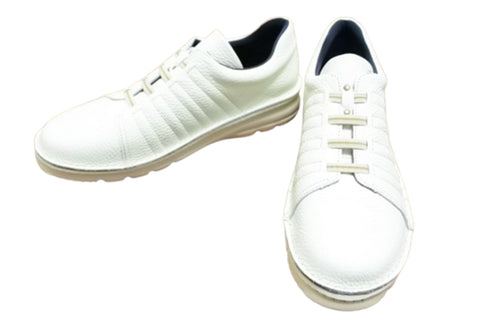 【TODAY'S 7280 アイボリー】ゴムひもレザースニーカー メンズ