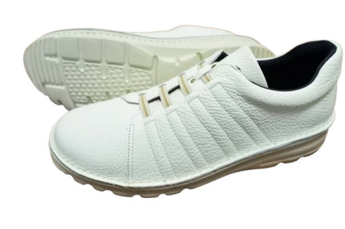 【TODAY'S 7280 アイボリー】ゴムひもレザースニーカー メンズ