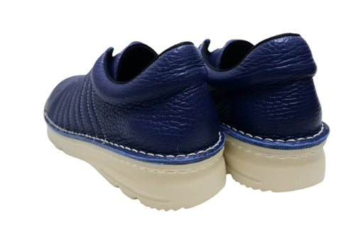 【TODAY'S 7280 ネイビー】ゴムひもレザースニーカー メンズ