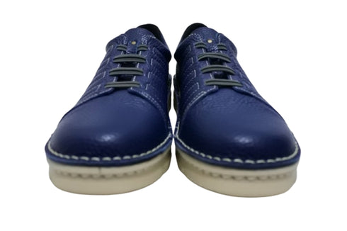 【TODAY'S 7280 ネイビー】ゴムひもレザースニーカー メンズ