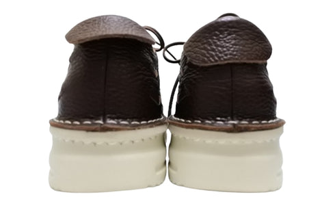 【TODAY'S 7287 チョコレート】編み込みレザースニーカー レディース
