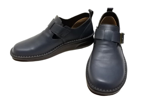 【インコルジェ8005 ダークネイビー】ベルト付カジュアルシューズ