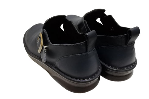 【インコルジェ8005 ダークネイビー】ベルト付カジュアルシューズ