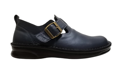 【インコルジェ8005 ダークネイビー】ベルト付カジュアルシューズ