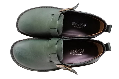 【インコルジェ8005 フォレストグリーン】ベルト付カジュアルシューズ