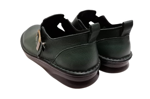 【インコルジェ8005 フォレストグリーン】ベルト付カジュアルシューズ