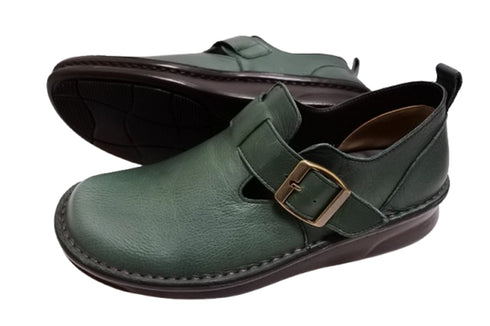 【インコルジェ8005 フォレストグリーン】ベルト付カジュアルシューズ