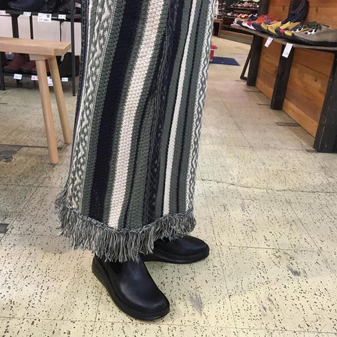 【インコルジェ8172 ブラック】ヒール高ショートニットブーツ