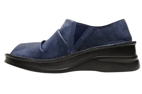 【インコルジェ 8294 ネイビー】オープントゥくしゅくしゅシューズサンダル