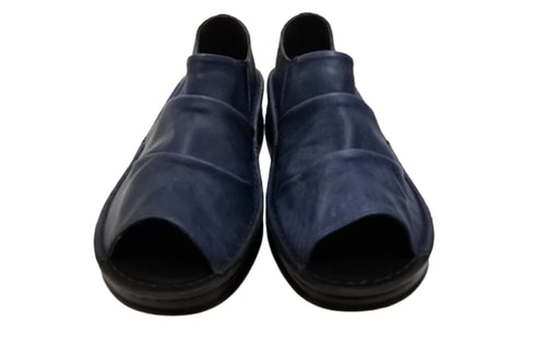 【インコルジェ 8294 ネイビー】オープントゥくしゅくしゅシューズサンダル