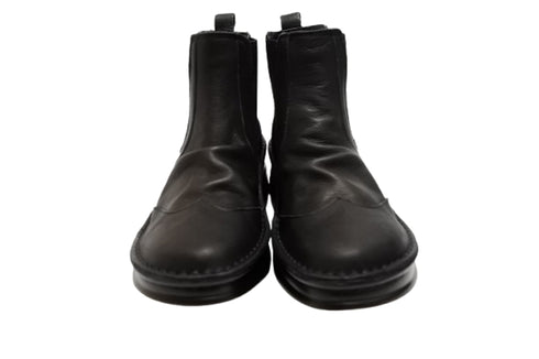 【インコルジェ8304 ブラック】くしゅかわデザインサイドゴムショートブーツ