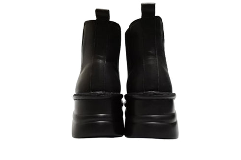 【インコルジェ8304 ブラック】くしゅかわデザインサイドゴムショートブーツ