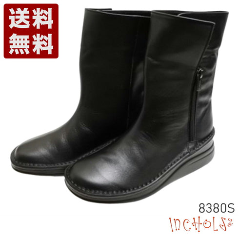 【インコルジェ 8380S ブラック】2WAYショートブーツ