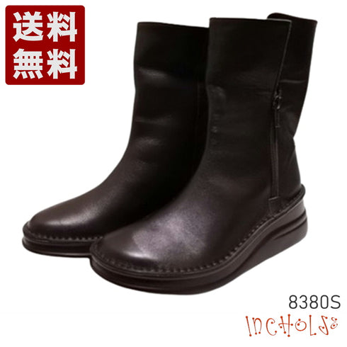 【インコルジェ 8380S ダークブラウン】2WAYショートブーツ