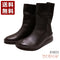 【インコルジェ 8380S ダークブラウン】2WAYショートブーツ