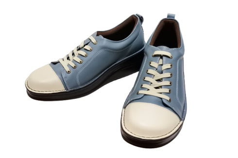【インコルジェ 8480 ライトブルーコンビ】本革アウトドアウォーキングシューズ