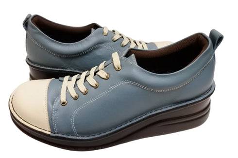 【インコルジェ 8480 ライトブルーコンビ】本革アウトドアウォーキングシューズ