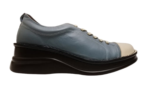 【インコルジェ 8480 ライトブルーコンビ】本革アウトドアウォーキングシューズ