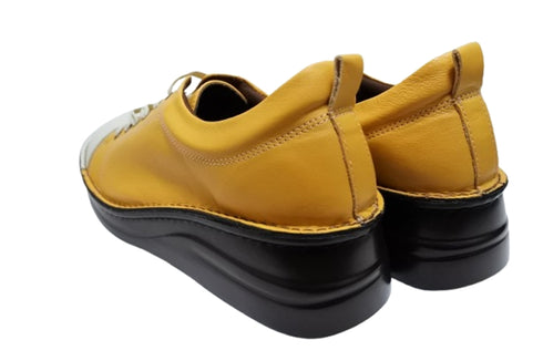 【インコルジェ 8480 マスタードコンビ】本革アウトドアウォーキングシューズ