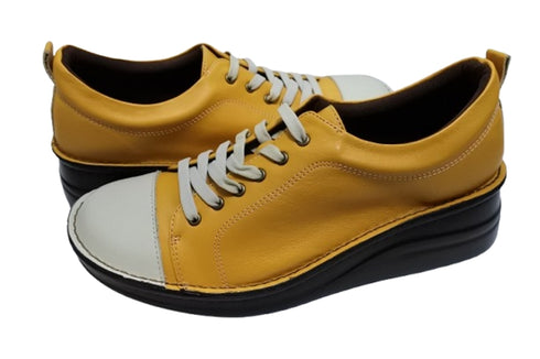 【インコルジェ 8480 マスタードコンビ】本革アウトドアウォーキングシューズ