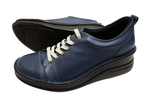 【インコルジェ 8480 ネイビー】本革アウトドアウォーキングシューズ