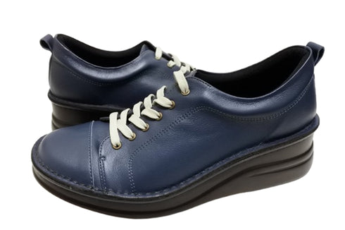 【インコルジェ 8480 ネイビー】本革アウトドアウォーキングシューズ