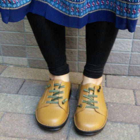 【インコルジェ8549 カーキ】ローヒールスニーカー