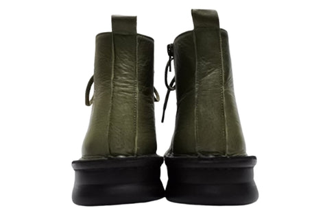 【インコルジェ 8674 オリーブ】靴紐ショートブーツ