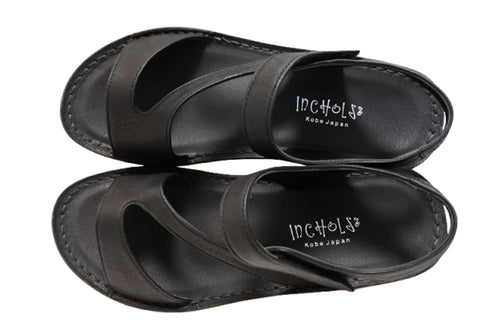 【インコルジェ 8888 ブラック】バックストラップフラットサンダル