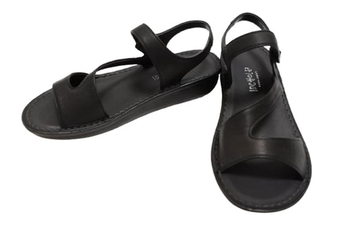 【インコルジェ 8888 ブラック】バックストラップフラットサンダル
