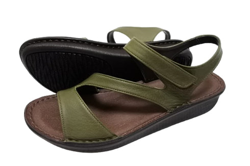 【インコルジェ 8888 オリーブ】バックストラップフラットサンダル