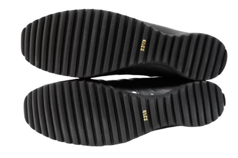 【…AShiOtO A1540 ブラック】本革超軽量ゴムストラップシューズ モデルサイズ