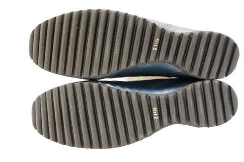 【…AShiOtO A1540 ネイビー】本革超軽量ゴムストラップシューズ モデルサイズ