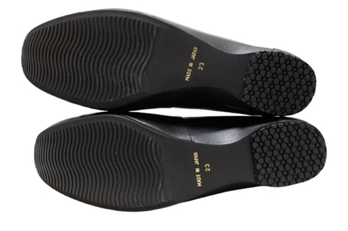 【…AShiOtO A3233 ブラックブラック】超軽量 約110g 牛革ボロネーゼバレエパンプス