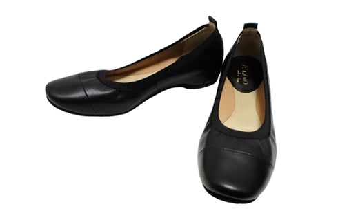【…AShiOtO A3233 ブラックブラック】超軽量 約110g 牛革ボロネーゼバレエパンプス