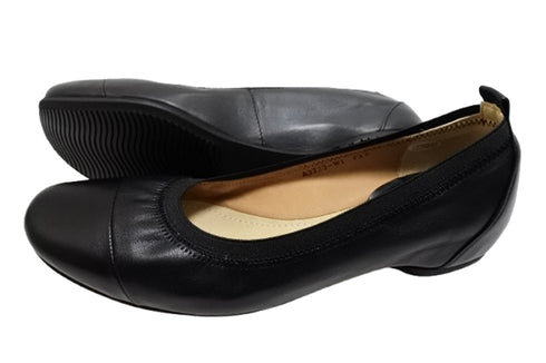 【…AShiOtO A3233 ブラックブラック】超軽量 約110g 牛革ボロネーゼバレエパンプス