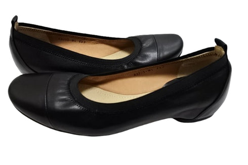 【…AShiOtO A3233 ブラックブラック】超軽量 約110g 牛革ボロネーゼバレエパンプス