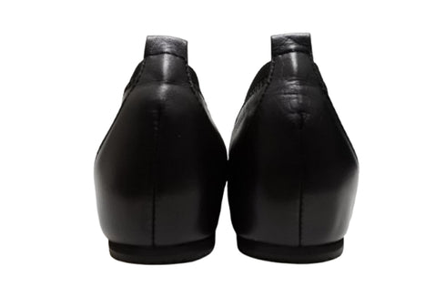 【…AShiOtO A3233 ブラックブラック】超軽量 約110g 牛革ボロネーゼバレエパンプス