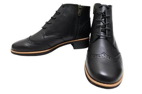 【…AShiOtO A91330 ブラック】サイドジップメダリオンチャッカーブーツ モデルサイズ