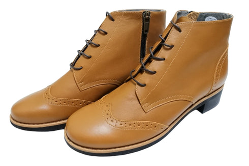 【…AShiOtO A91330 ブラウン】サイドジップメダリオンチャッカーブーツ モデルサイズ