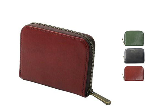 【豊岡財布 足立 AW0402 ブラック】ALBAPIE レッザボタニカ ミニマルチウォレット